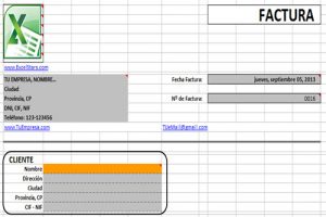 Plantilla de Facturas hechas en Excel