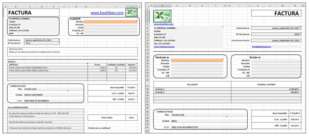 Plantillas Facturas Excel Plantillas De Facturas Y Presupuestos